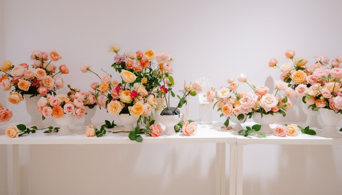 Reception florals, rosé floral studio